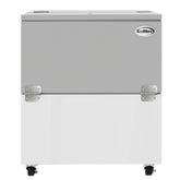 34 in. Commercial Milk Cooler for School and Cafeteria, 8 Crate Capacity with Heavy Duty Casters in Stainless Steel and White (KM-MC34-HDC)